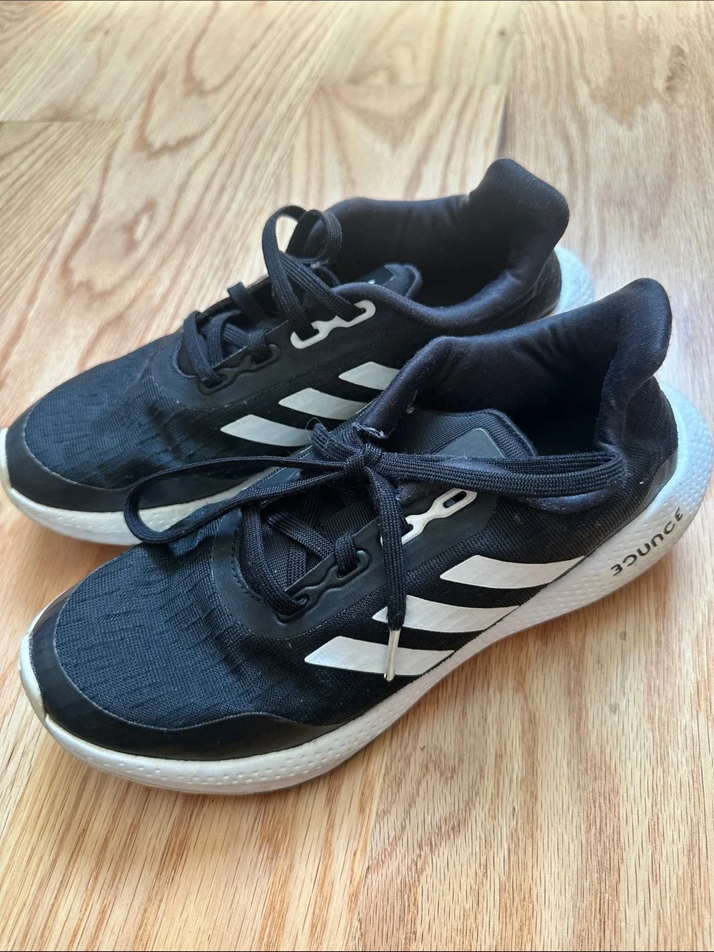 adidas Kids Black and White Bounce Sneakers